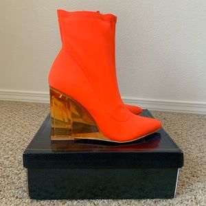 Sergio Todzi Neon Perspex Wedge Sock Boot